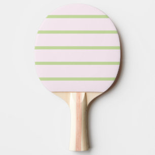 Pala De Ping Pong Coqueta Chic Preppy Rayas Verdes y Rosadas Pastel