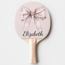 Pala De Ping Pong Coqueta estética arco rosa Nombre personalizado