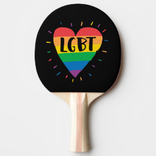 Pala De Ping Pong Corazón arcoiris LGBT