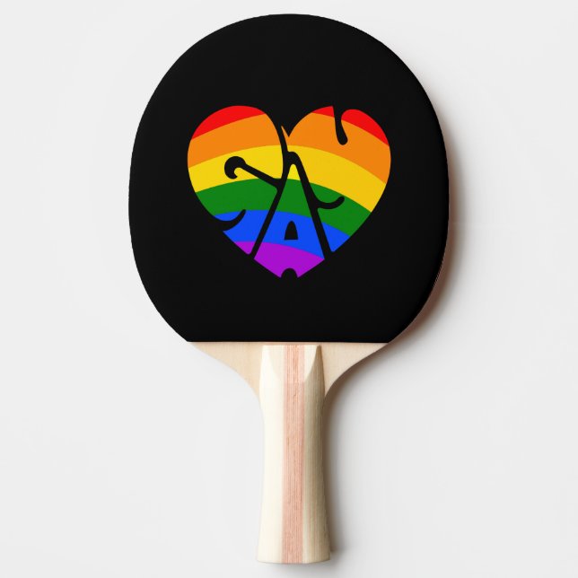 Pala De Ping Pong Corazón gay (Anverso)