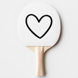 Pala De Ping Pong Corazón gráfico negro audaz
