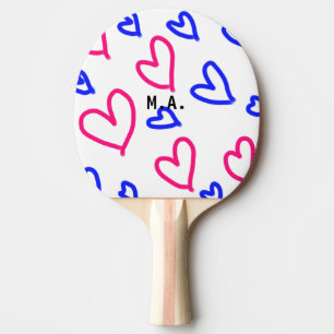 PALA DE PING PONG CORAZÓN MINIMALISTA SIMPLE. CUTE AÑADIR NOMBRE BEB