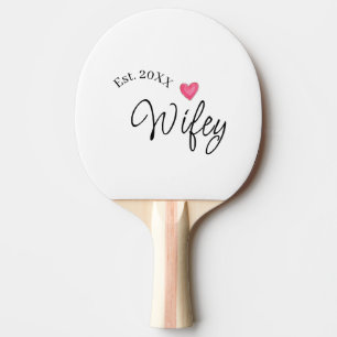 Pala De Ping Pong Corazón rojo de esposa año de establecimiento. Esp