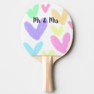 Pala De Ping Pong Corazón simple estilo de texto minimalista boda Sr