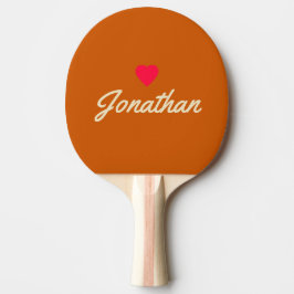 Pala De Ping Pong Corazón Vintage de Calabaza de Mitad de Siglo Firm
