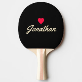 Pala De Ping Pong Corazón Vintage Negro y Crema Signature