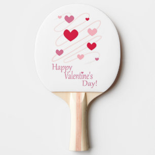 Pala De Ping Pong corazones "FELIZ DÍA DE SAN VALENTÍN"