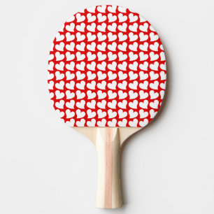 PALA DE PING PONG CORAZONES ROJOS Y BLANCOS DEL DÍA DE SAN VALENTÍN