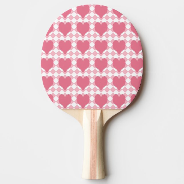 Pala De Ping Pong Corazones rosados (Anverso)