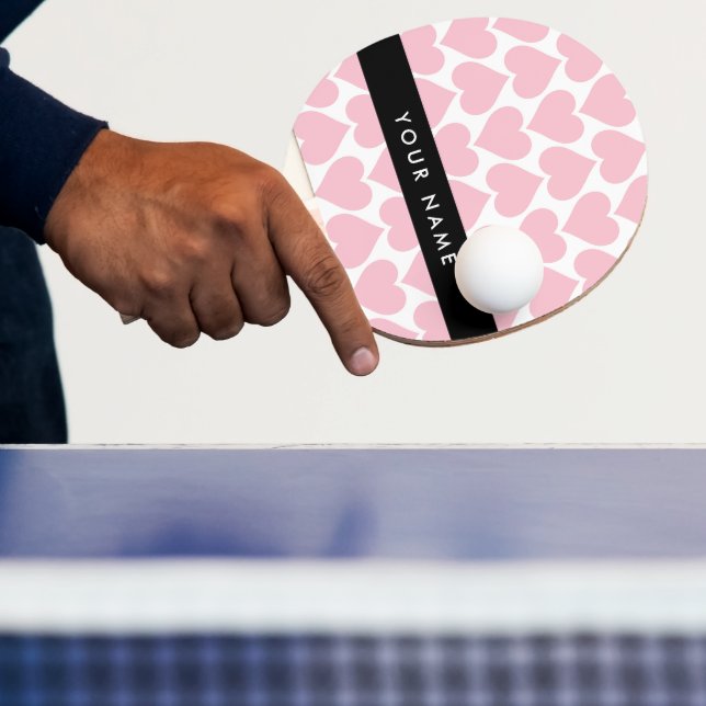Pala De Ping Pong Corazones rosados, románticos, su nombre, personal (in situ)