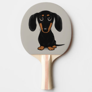 Pala De Ping Pong Corto y corto negro y tan Dachshund