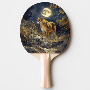 Pala De Ping Pong Cougar en el arte de la vida salvaje a la luz de l