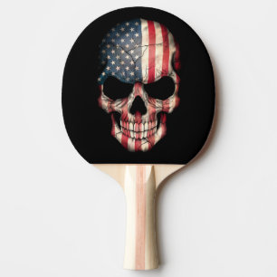 Pala De Ping Pong Cráneo adaptable de la bandera americana