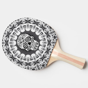 Pala De Ping Pong cráneo divertido de la mandala