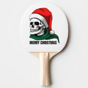 Pala De Ping Pong Cráneo gótico de Navidad con sombrero de Santa – A