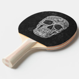 Pala De Ping Pong Cráneo Gótico Negro Y Blanco Grunge