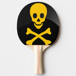Pala de Ping Pong Cráneo y huesos símbolo Peligro