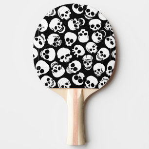 Pala De Ping Pong Cráneos en modelo negro del fondo