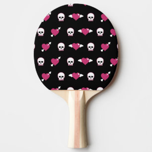 Pala De Ping Pong Cráneos y corazones
