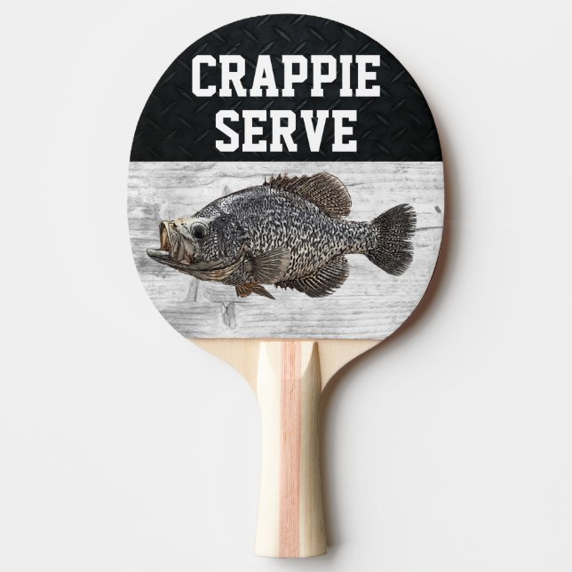 Pala De Ping Pong Crappie De Pescado Gracioso Sirve Charla De Pescad (Anverso)