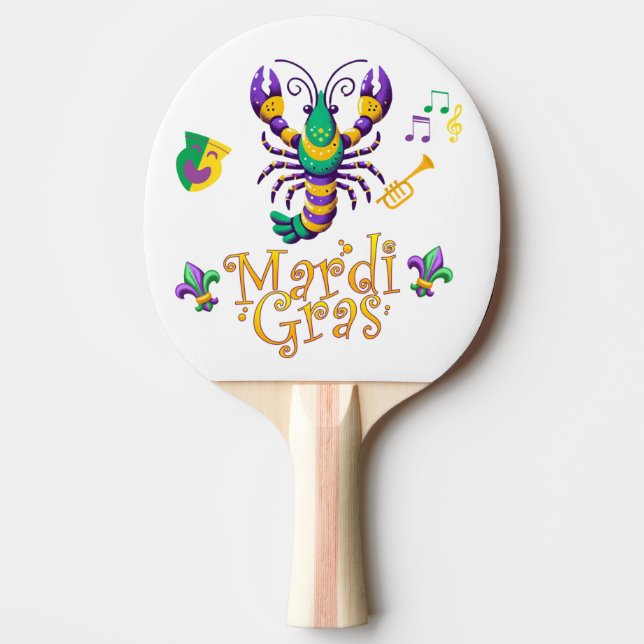 Pala De Ping Pong Crayfish Fleur de lis Mardi Gras (Anverso)