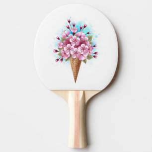 Pala De Ping Pong Crema rosa de hielo Sakura Waffle Cone