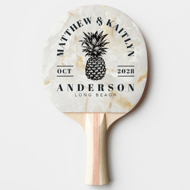 Pala De Ping Pong Crest de Boda de Piña Tropical Calacatta Gold (Anverso)