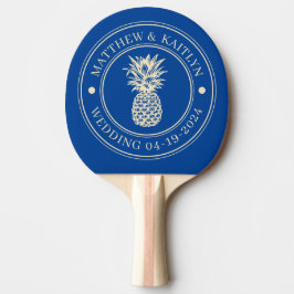 Pala De Ping Pong Crest de Bodas de Piña Real de Mitad de Siglo y No