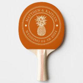 Pala De Ping Pong Crest y nombre de boda de piña de calabaza de medi