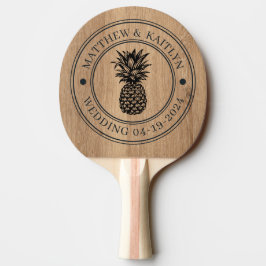 Pala De Ping Pong Cresta de Boda de Piña de Madera de Teca Ligera y 
