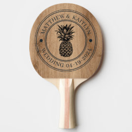 Pala De Ping Pong Cresta de Boda de Piña de Madera de Teca Ligera y 