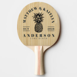 Pala De Ping Pong Cresta de Boda de Piña Tropical de Bambú Ligero