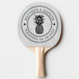 Pala De Ping Pong Crestas de Boda de Piña de Piedra de Mármol Blanco