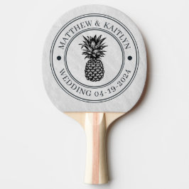 Pala De Ping Pong Crestas de Boda de Piña de Piedra de Mármol Blanco