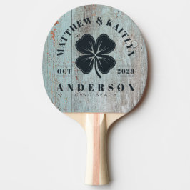 Pala De Ping Pong Crestas de boda de trébol de la suerte irlandés de