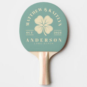 Pala De Ping Pong Crestas de Boda del Trébol Afortunado Irlandés Aqu