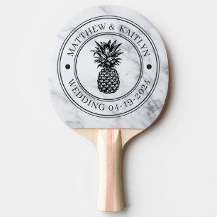 Pala De Ping Pong Crestas de Boda Modernas Limpias de Piña Blanca y 