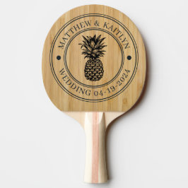 Pala De Ping Pong Crestas y nombres de boda de piña de bambú oscuro