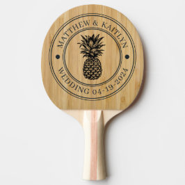 Pala De Ping Pong Crestas y nombres de boda de piña de bambú oscuro