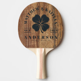 Pala De Ping Pong Crestón de Boda de Trébol Irlandés de Madera de Ce