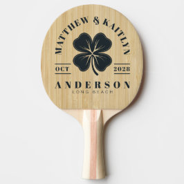 Pala De Ping Pong Crestón de Boda Trébol Irlandés de Bambú Ligero