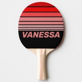 Pala De Ping Pong Crimson Fade Horizon Striping with Name