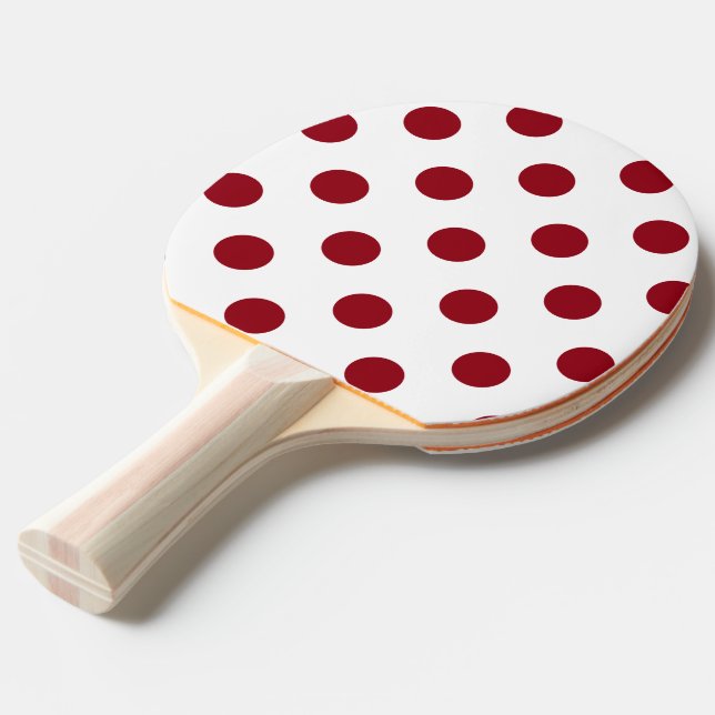 Pala De Ping Pong Crimson Red Polka Doce Círculos (Ángulo trasero)
