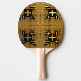 Pala De Ping Pong Cruces fractales doradas