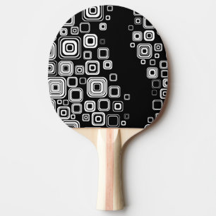 Pala De Ping Pong Cuadrados blancos y negros retros