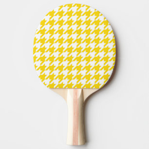 Pala De Ping Pong Cuadro Escocés Amarillo y Blanco Houndstooth