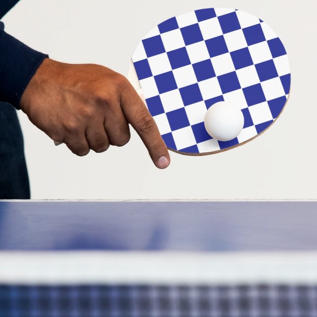 Pala De Ping Pong Cuadros Azules y Blancos  (in situ)