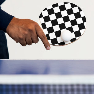 Pala De Ping Pong Cuadros Blancos y Negros a Cuadros