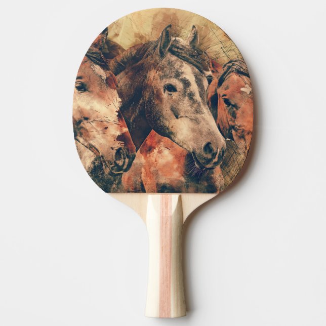Pala De Ping Pong Cuadros de pintura artística de caballos decorativ (Anverso)