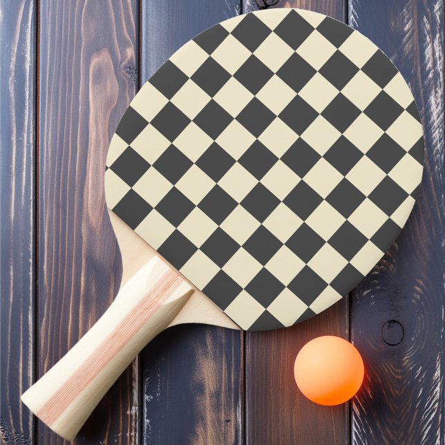 Pala De Ping Pong Cuadros Gris Oscuro y Crema (Subido por el creador)